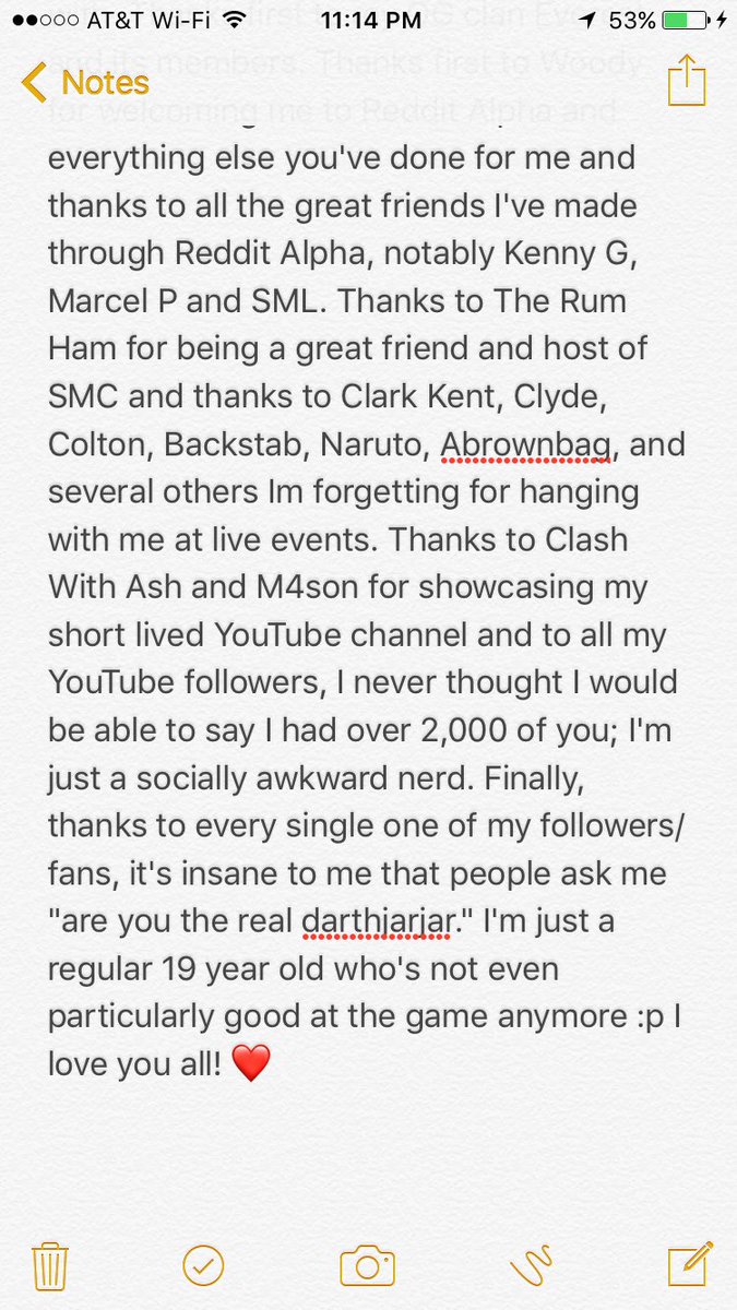 darthjarjar_CR's tweet photo. Tl;dr I'm quitting the game but I love you all ❤️❤️❤️ https://t.co/6MmaW9AHy5
