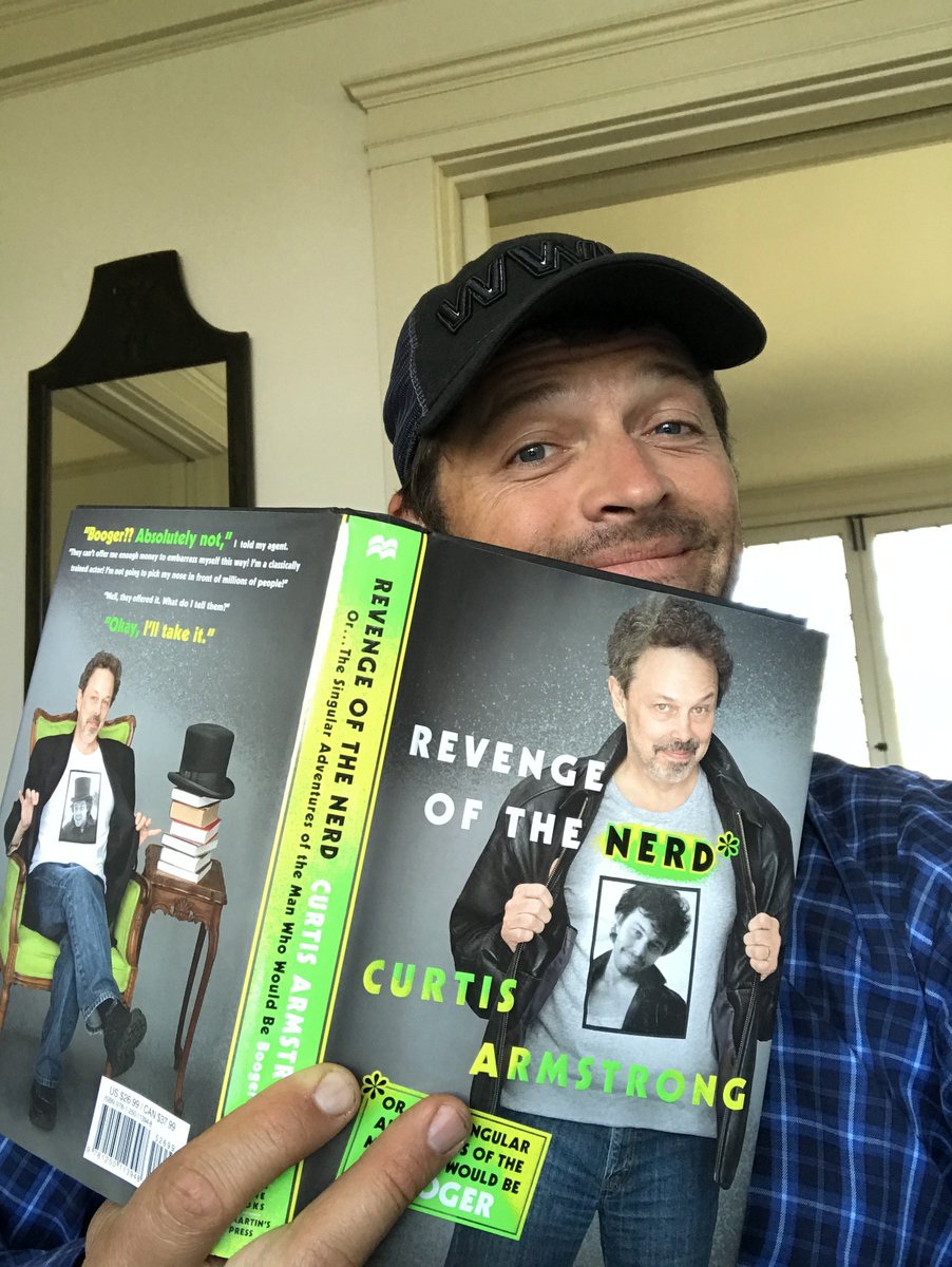 mishacollins's tweet photo. It never hurts to brush up on your skills, so I'm taking "nerd lessons" from the master. (Great book, @curtisisbooger!) https://t.co/RNus4yMn6Z