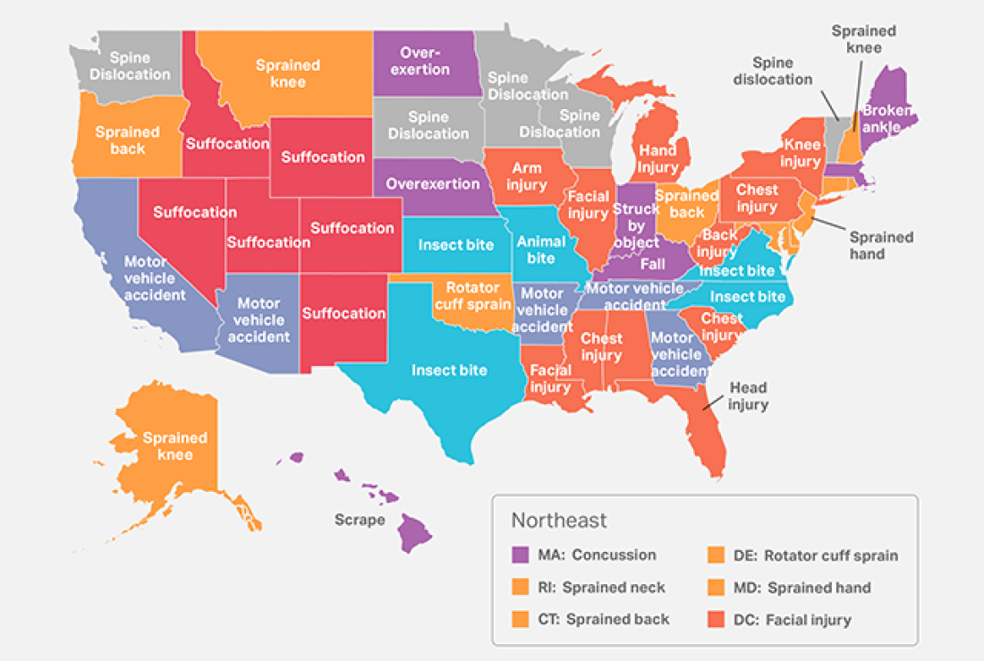 mental_floss's tweet image. How People Get Hurt in All 50 States — bit.ly/2l7v8QM