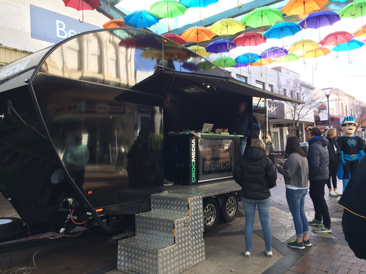Come on down to the Bridge Mall today to see <a href="/OffTheBenchTeam/">Off the Bench</a> live in action! <a href="/BallaratMayor/">Mayor of Ballarat</a> will be joining them shortly. #AFLinBallarat