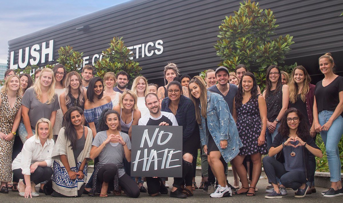 lushcosmetics's tweet photo. Our hearts are breaking from the acts of racism spreading across the USA. We stand in solidarity with those calling for an end to hate. ❤️ https://t.co/vgnWn4tuRI