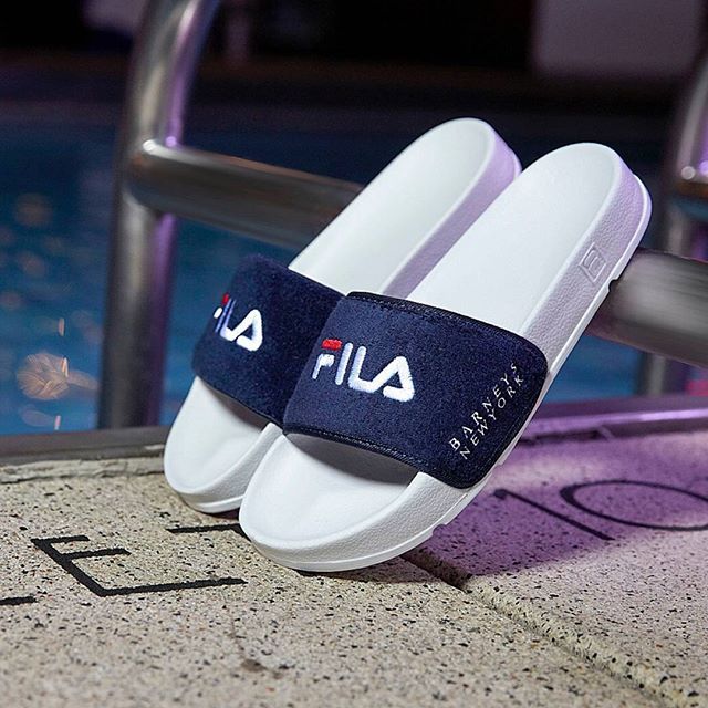 purple fila slides
