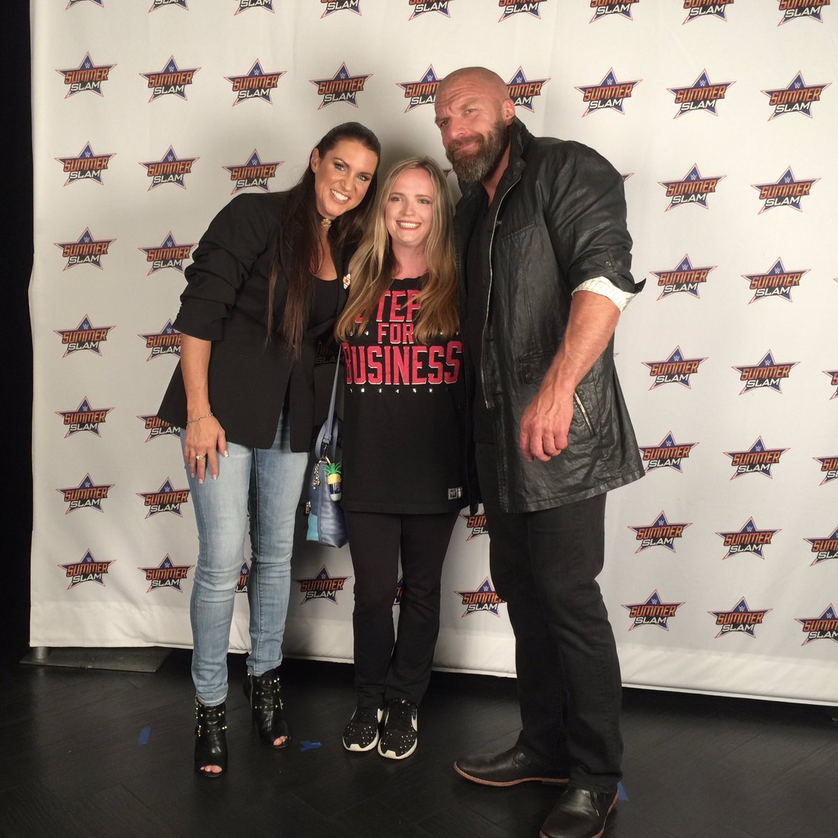 StephMcMahon's tweet photo. Loved meeting so many @WWEUniverse members tonight @barclayscenter for @ConnorsCure! Can't wait for #NXTTakeover &amp; @SummerSlam this weekend! https://t.co/QnHSXqbMy4