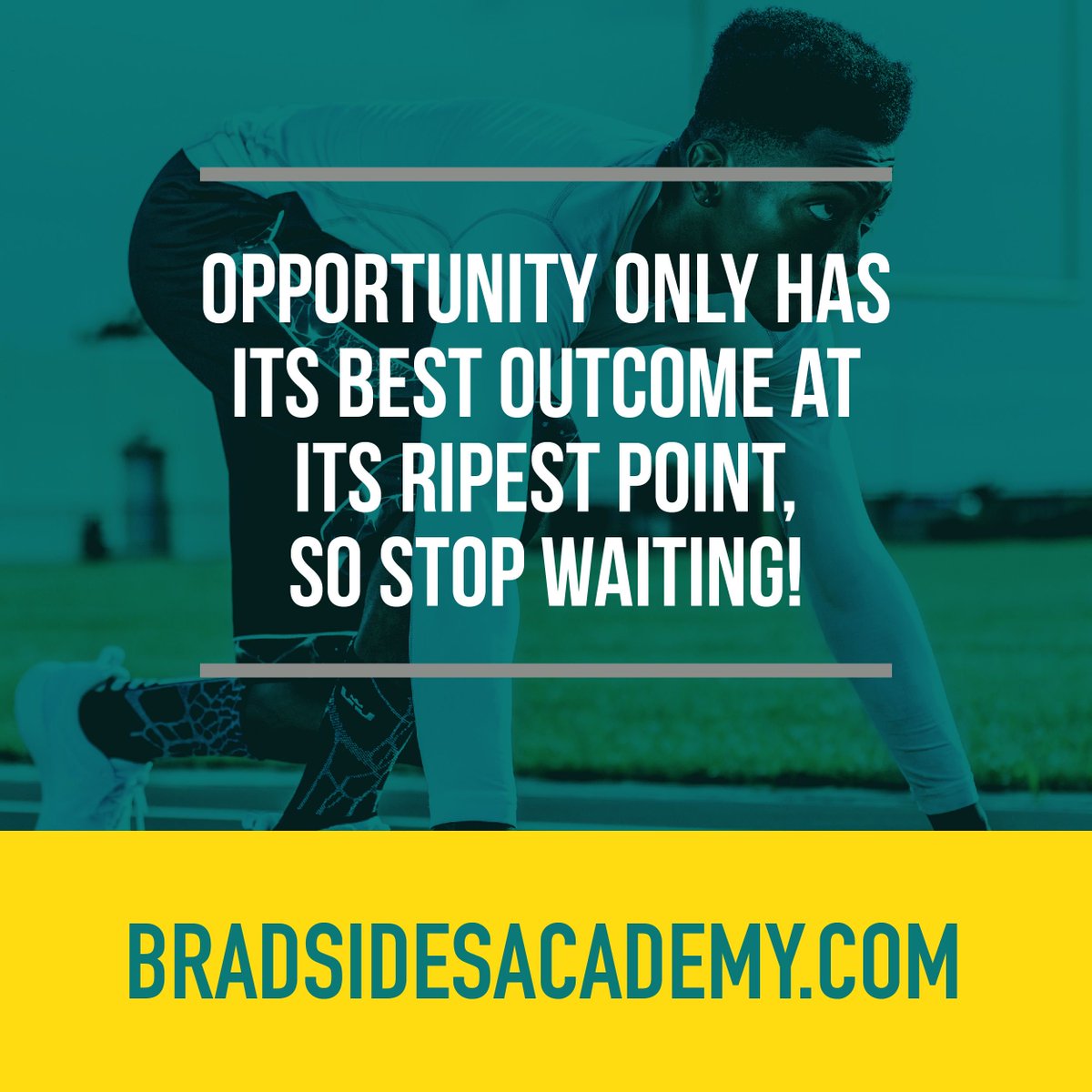 sides_brad's tweet photo. Stop waiting for your future to change, go out and get it. #10Hurdles #RealEstate https://t.co/1OM3wkVVVw