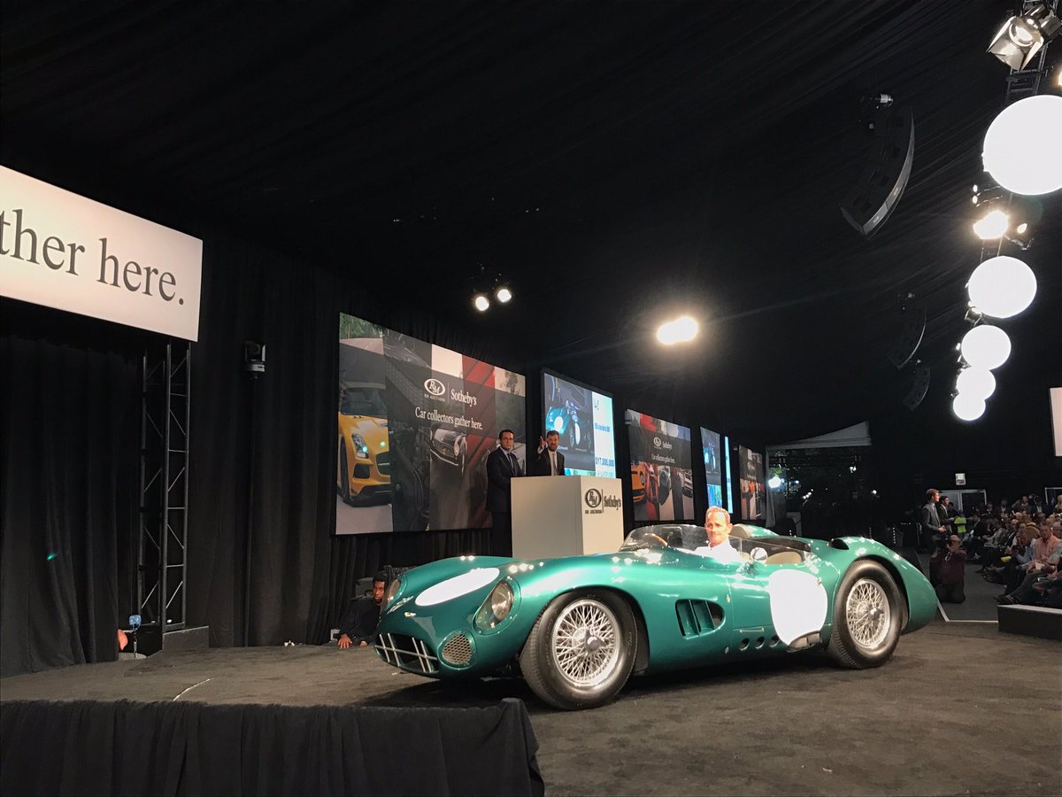 rmsothebys's tweet photo. #WorldRecord! 1956 #AstonMartin DBR1 sells for $22,550,000 at #RMMonterey to become most valuable British car sold at auction https://t.co/OxoOrU6KEZ