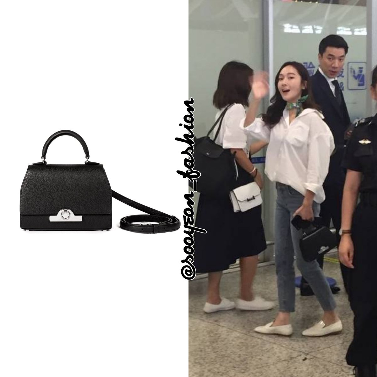 jsy fashion on X: 170819 Jessica Jung @ Shanghai Airport MOYNAT: Mini  Rejane Bag (Black), $4,070    / X