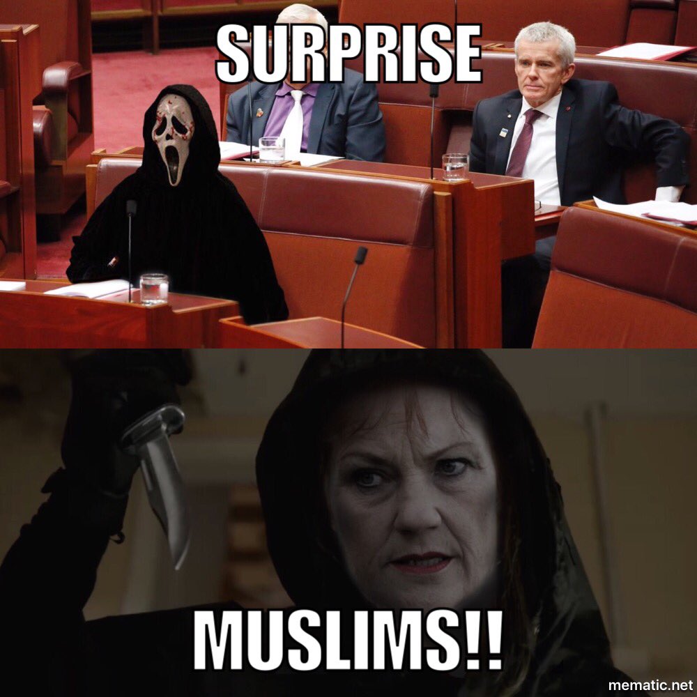 Meanwhile in Australia 😳👊🏻 Dumb bitch!! #fuckPaulineHanson #burqa #parliament #australia #racism #PaulineHanson #scream