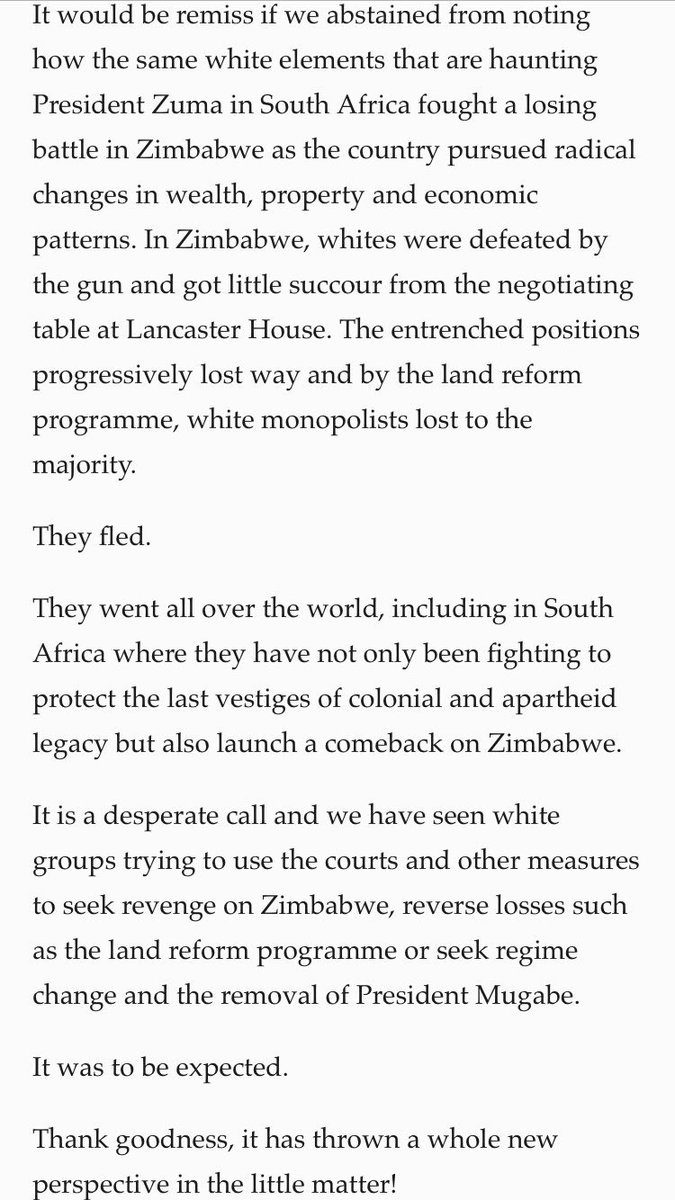 ZimMediaReview's tweet photo. Herald manages to refer to the Grace story, without actually mentioning the Grace story. 

Whites "seek revenge on Zim" https://t.co/1LydRqWnE9