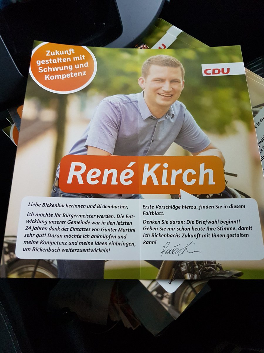 Rene Kirch A Twitter In Kurze In Ihrem Briefkasten Mein Nachster Flyer Informieren Sie Sich Uber Die Ersten Inhaltlichen Ideen Von Mir Bgmfuerbickenbach T Co Wg9jmke32a