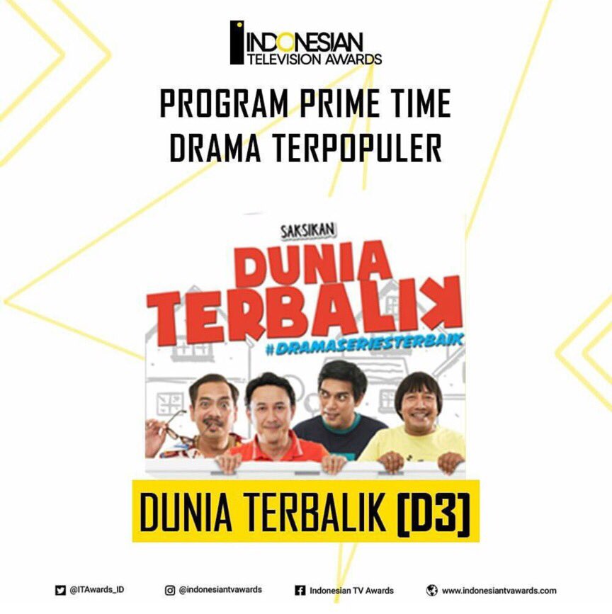 Teman".. Kita vote DUNIA TERBALIK yuks.. Caranya gampang banget, Langsung diketik di kolom status kita aja : #voteITA2017 D3 > Send