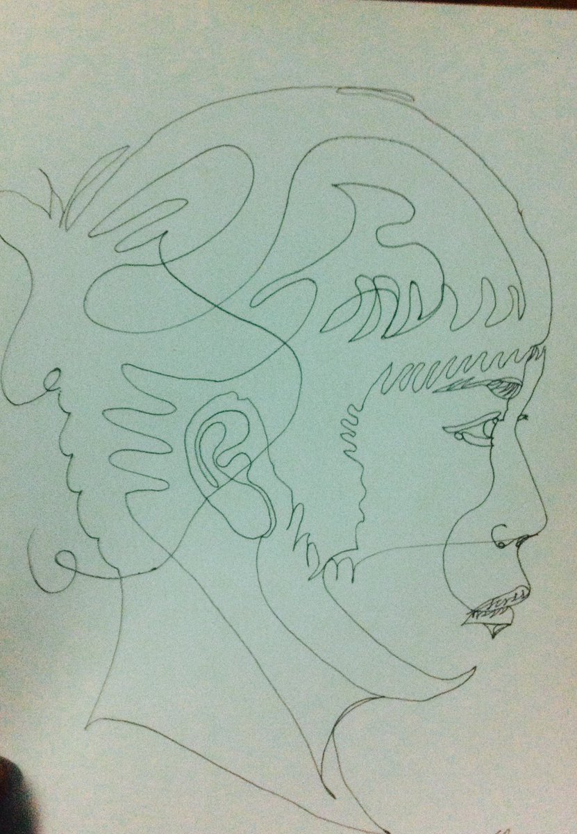 Art Challenge #7 for <a href="/_iciaaa/">it</a> was challenged to do a portrait all in one continuous line