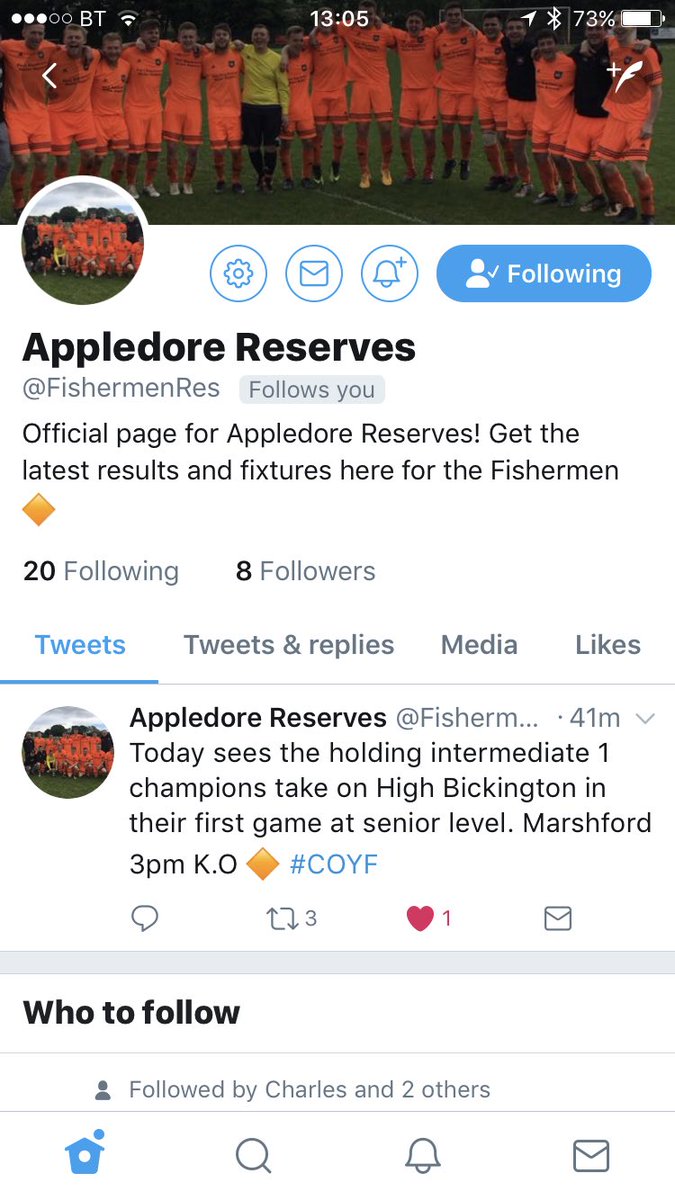 Appledore reserves tweet media