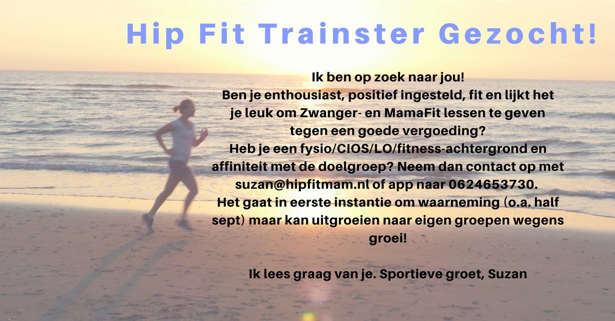Hey collega trainster, waar ben je??? Wie helpt mij de leukste hipfitmam-trainster te vinden? Alvast bedankt!