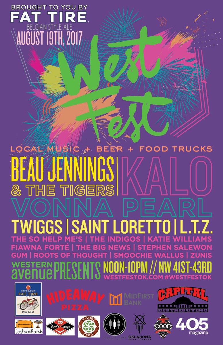 westfestok's tweet photo. Today is the big day! Join us for #WestFestOk today from 12-10pm on Western Avenue, you can find today's details on https://t.co/h8qVjZjkv5! https://t.co/TOHFh9P4fx