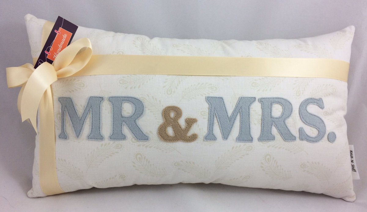 Kitch_N_Stuff's tweet photo. Need a wedding gift for the happy couple? A personalised Mr & Mrs cushion will do the job. £17.50 each. #wedding #GiftIdea #kitchnstuff https://t.co/UdZQAKW0B8