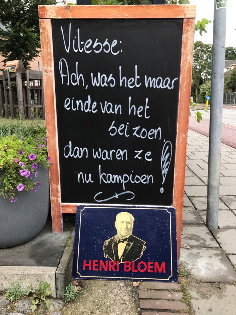 #spreuk: #Vitesse Ach, was het maar einde van het seizoen, dan waren ze nu kampioen! #voetbal henribloem.nl
