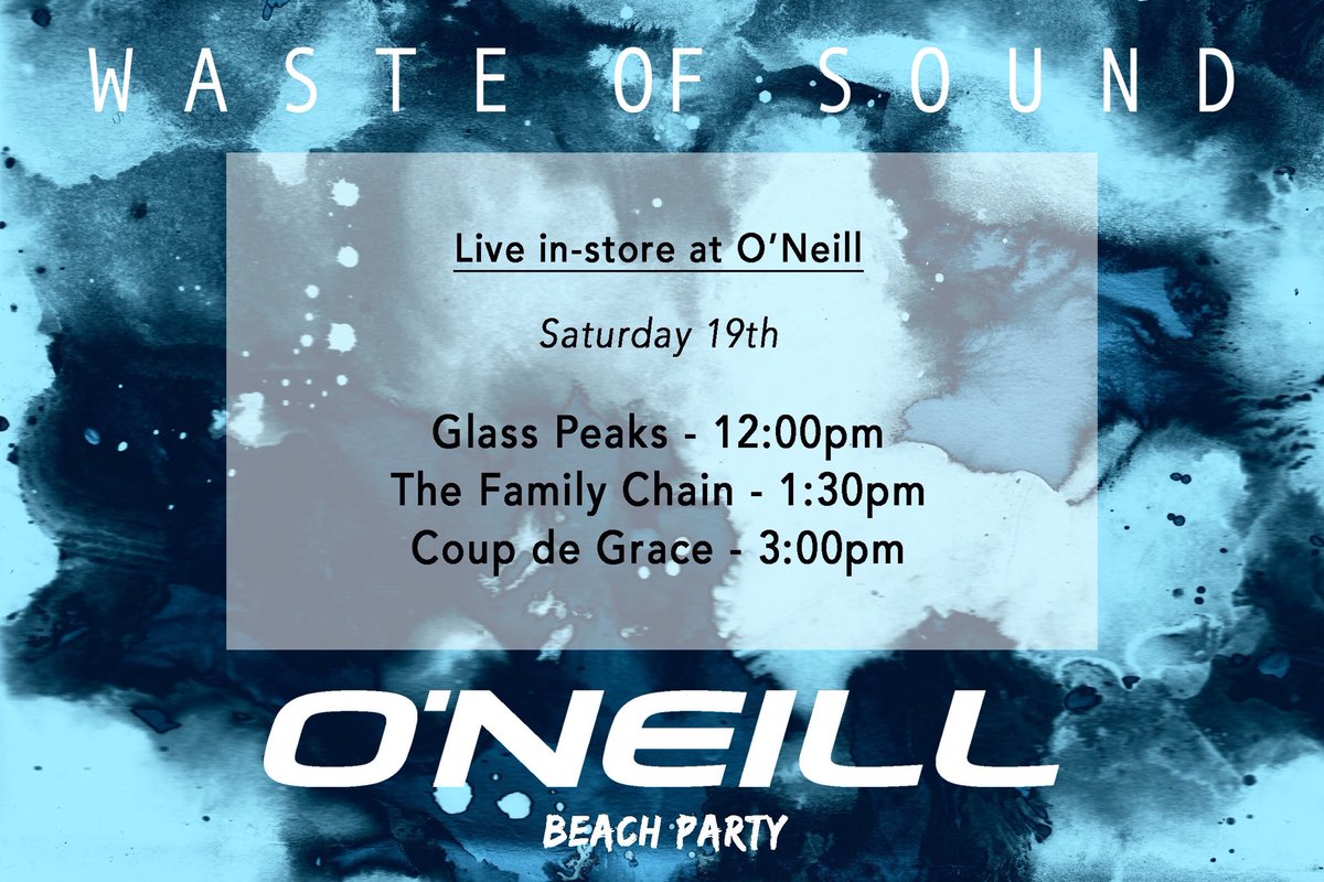 Set times for today 🌊 see you at the beach 🌊 (or in the window of O'Neill)