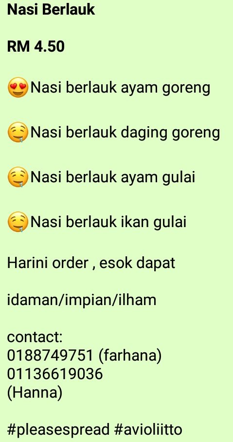_avioliitto_'s tweet photo. bored of cafe's food? dont worry, we've got you. nasi berlauk variety-of-lauk-just-choose brought to u by us. place your order now! #kpmim https://t.co/P4BFXxTJqW