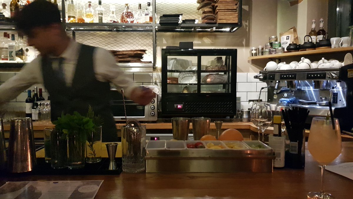 Nik in action serving new #cocktails <a href="/1855oxford/">1855 Wine Bar</a> yummy!