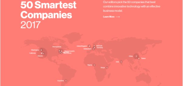 wef's tweet photo. These are the 11 smartest companies in 2017 https://t.co/VfrQMUZ0is https://t.co/qTjjuqTKVn
