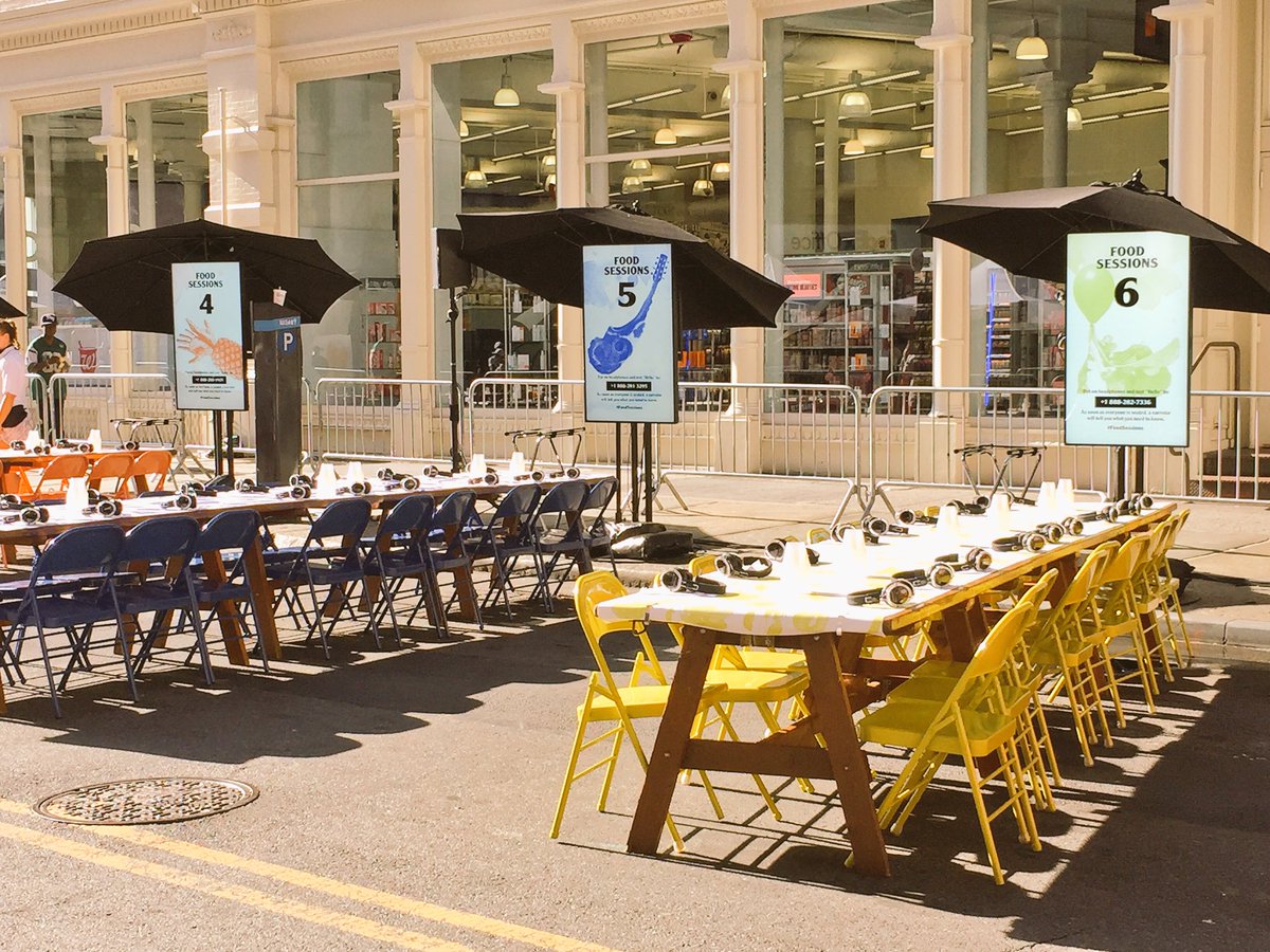 stevenjmcintosh's tweet photo. A sense banquet awaits.  #FoodSessions by @DailyTLJ @chefjohnmooney @nicofonsy #CitiSummerStreets @SummerStreets https://t.co/NfQUIW3nf2