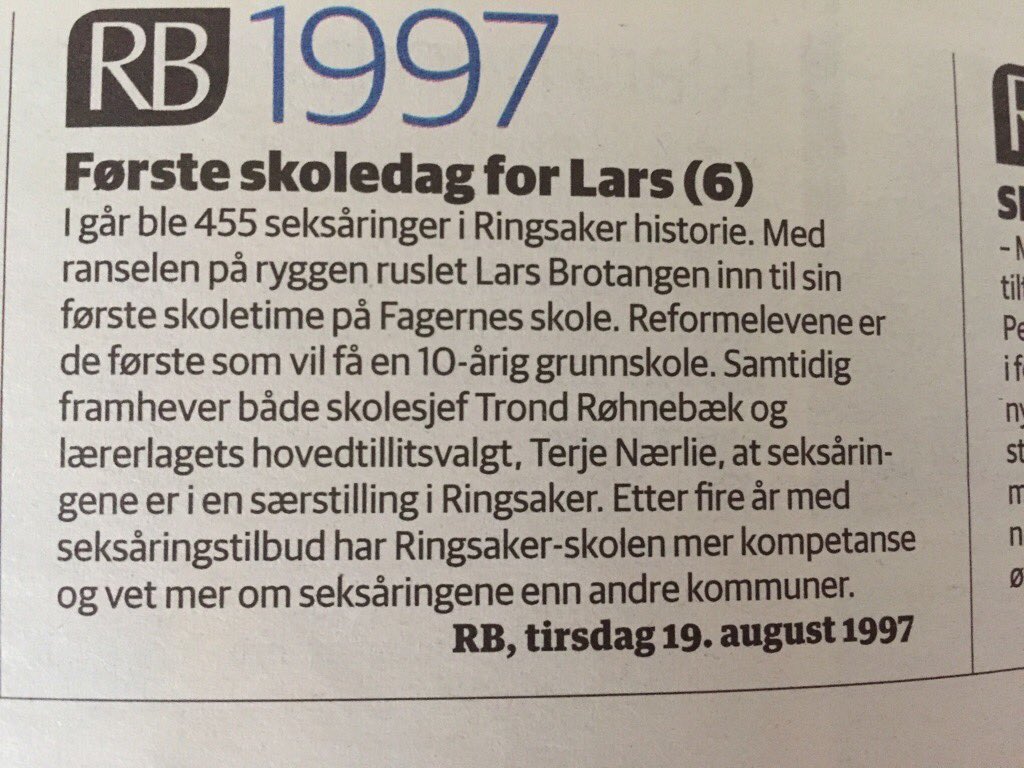20 år siden første skoledag for <a href="/lifttaker/">Lars Brotangen</a>. I dag ser du han på KFUM Arena. 

Ta turen for å støtte Lars og resten av A-laget!