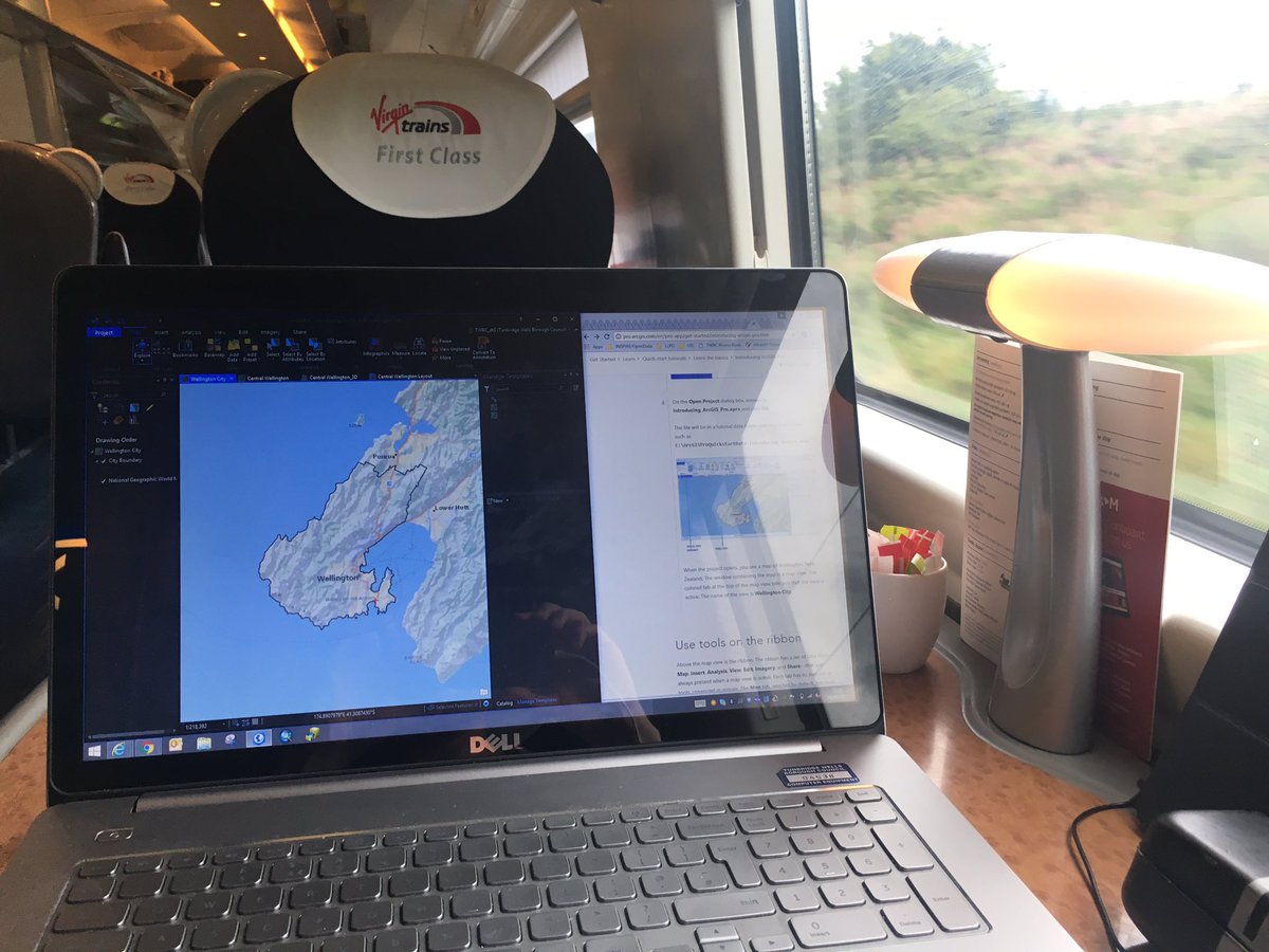 DavidJThompson5's tweet photo. Three hour train ride North...let's learn something-how to use  @ArcGISPro https://t.co/HW4jePEYIL