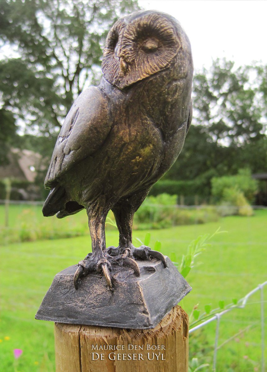 Bronzen beeldje Kerkuil mauricedenboer.nl/bronzen-beeldj…