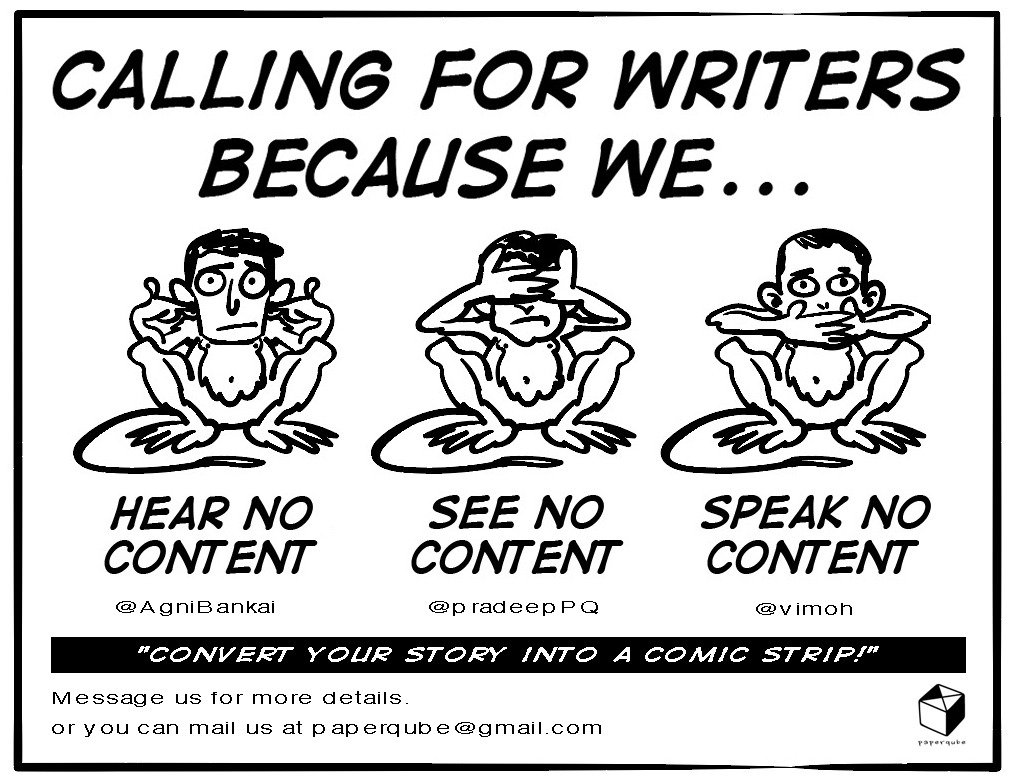 paperqube's tweet photo. Have a funny story, joke or a sarcastic take on a piece of news?! We will convert it into a webcomic for free! #webcomic #writerswanted https://t.co/vdmm8g5EDT