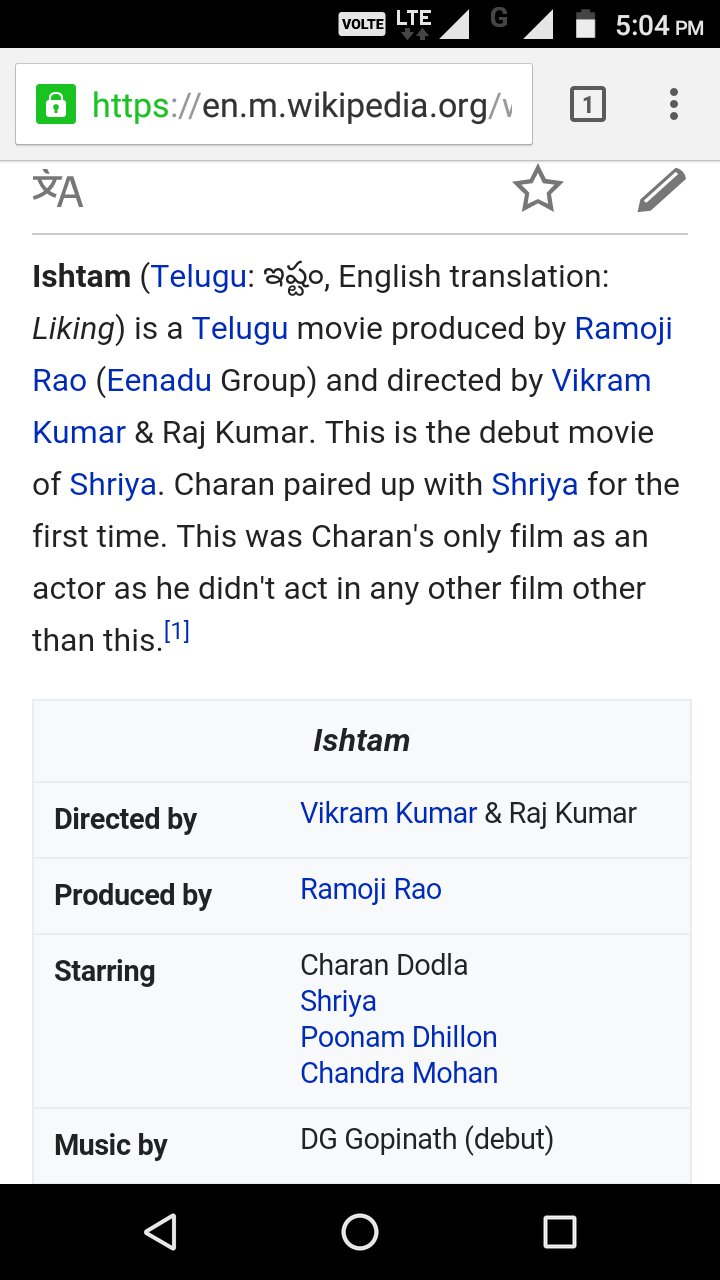 Krrishnag On Twitter Ya Ippude Choosa Wiki Lo Ishtam Movie