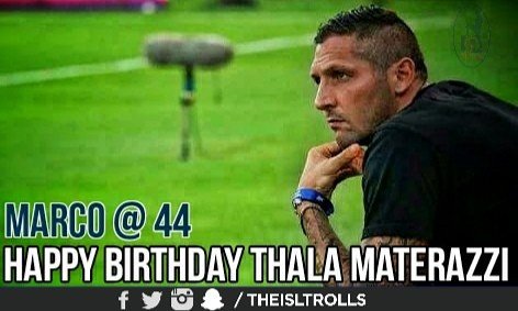 Wishing Chennaiyin FC ex head coach Marco Materazzi a very happy birthday !!!  