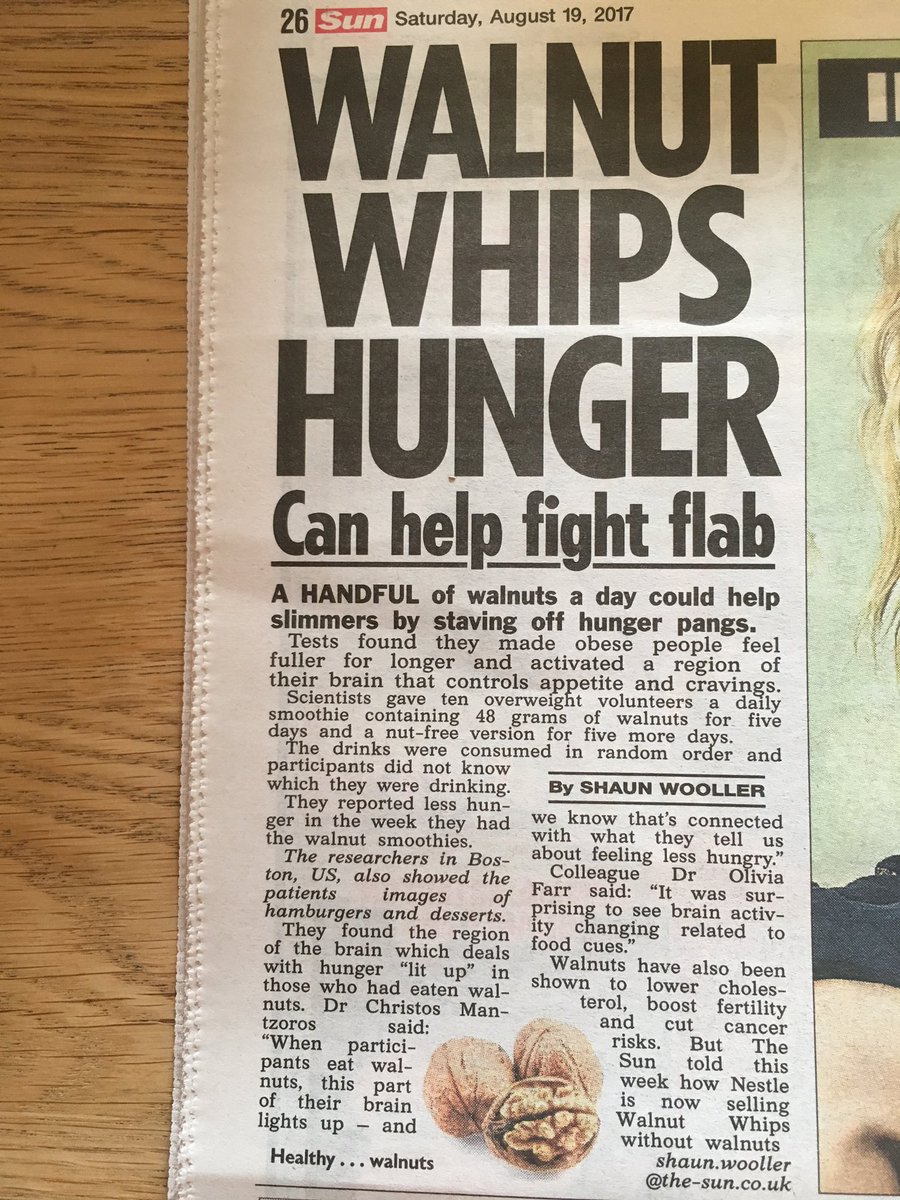 GrapeTreeFoods's tweet photo. Great article in the @TheSun today how walnuts can fight flab by staving off hunger pangs! #obesity #walnuts #controlappetite https://t.co/yCBEC8GyjO