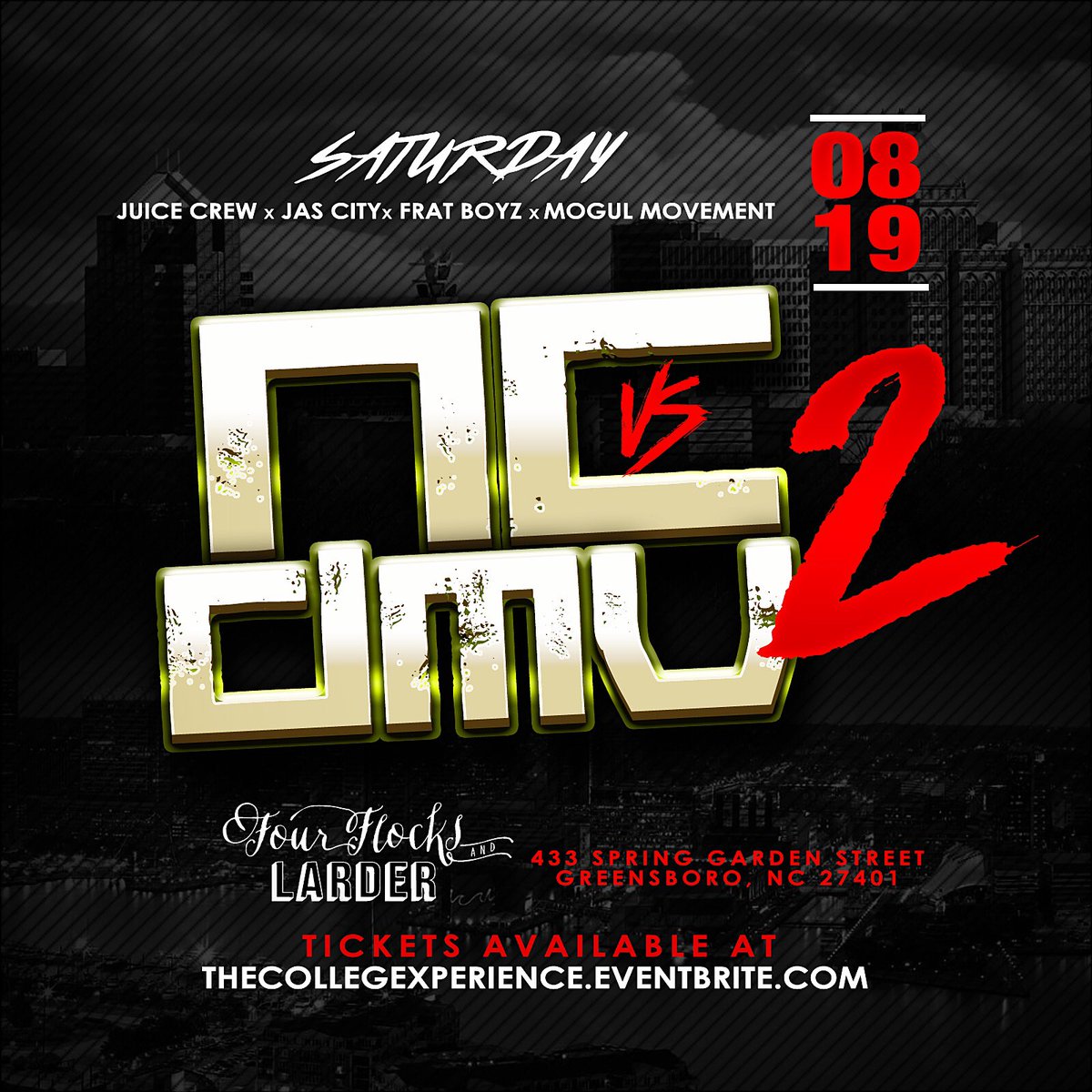 DJKGRADY_JC's tweet photo. Tonight's Move In Greensboro is NOTHING but:
#NCVSDMV2
#InGradyWeTrust x #BestHostInTheState https://t.co/IJk9P05joM