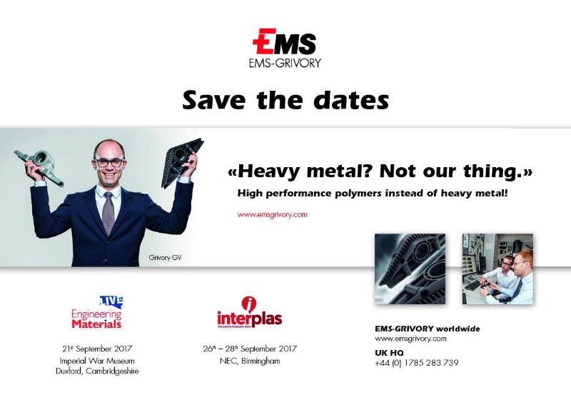 EMSGRIVORYUK's tweet photo. #SaveTheDate @InterplasUK @Eng_Materials #lightweigting #metal2plastic #emsgrivory https://t.co/9eE1zR7Rvs