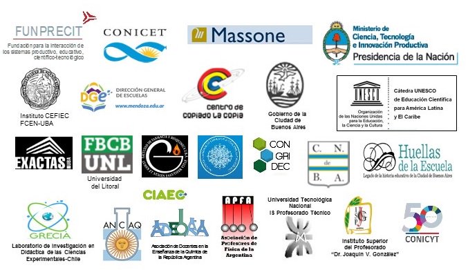 Nos auspician y acompañan en las XI Jornadas Nac. y VIII Jornadas  Internac. de Enseñanza de la Qca. Univ., Superior,  Secundaria y Técnica