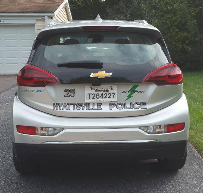 WRVoltec's tweet photo. Richard H. shows us what most likely is the first Chevy Bolt EV Police Car, light bar still to be installed! #BoltAtWork https://t.co/b6FNl5qwDH
