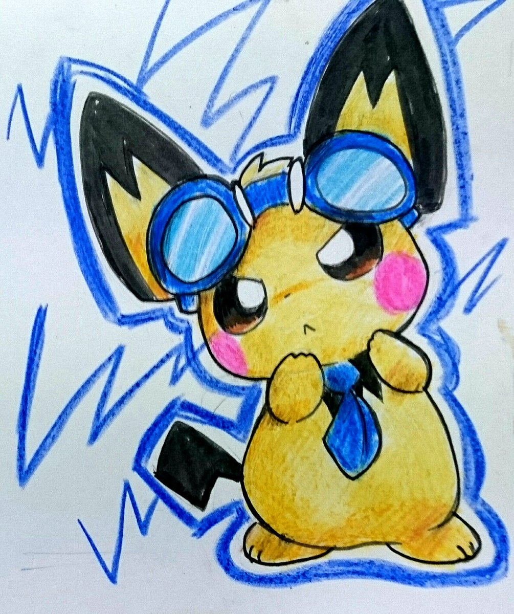 ピチュー「ま、負けないぞ！」 #ピチューを描こう