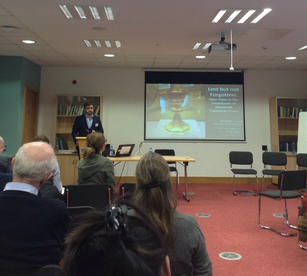 Keith L. Smith <a href="/DiscProg/">The Discovery Programme</a> talks about Lost But Not Forgotten: Altar Plate in the Inventories of Kilconnell Friary #tsinuig17 <a href="/TudorStuartIre/">TudorStuartIreland</a>