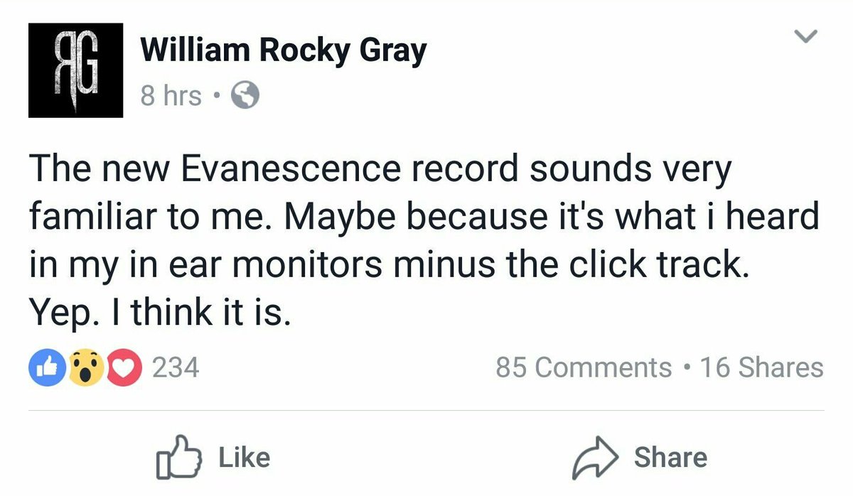 EvanescenceCrew's tweet image. Rocky Gray, former Evanescence drummer, commented on the new version of 'Bring Me To Life' off #Synthesis!
