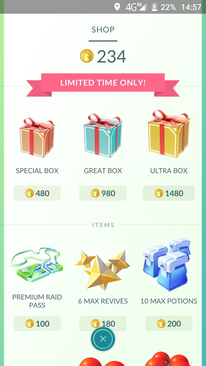 pokemongoted's tweet photo. Treinadores,
A Special, Great e Ultra Box com os #RaidPasses em promoção vão acabar em 21 de Agosto.
#pkgoBR #PokemonGo #pkgoPT #pkgoted https://t.co/rxapZbzVVU