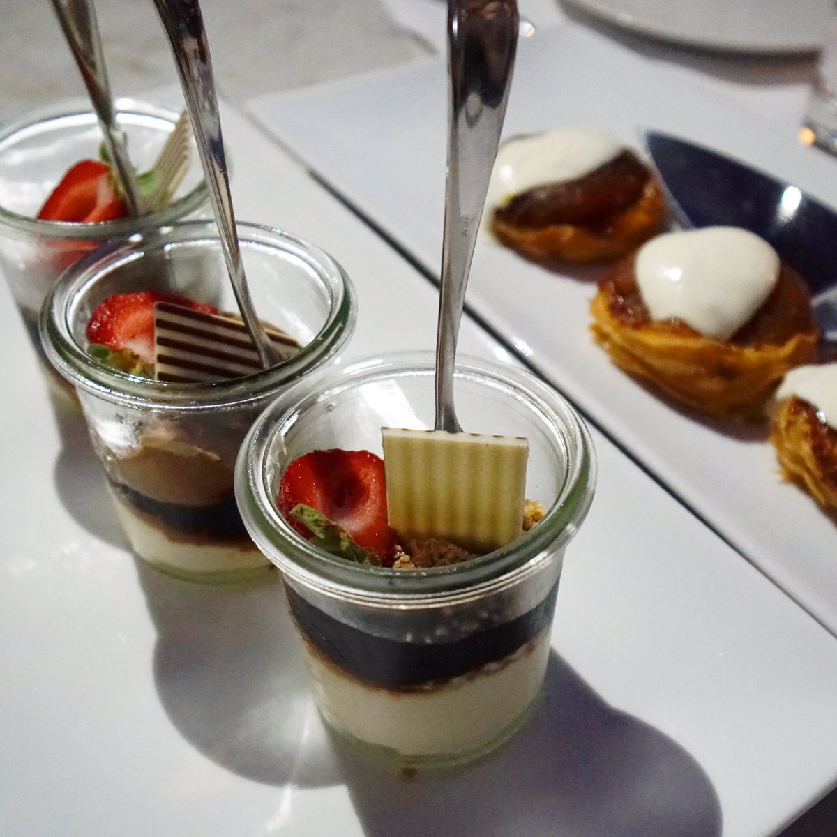 PopularCruising's tweet photo. #Chocolate #mousse and #Rouen #tartetatin at #Claudes on @uniworldcruises #SSJoiedeVivre #ExploreUniworld #ExperienceJDV #travel #food https://t.co/ZUZKAAYUae