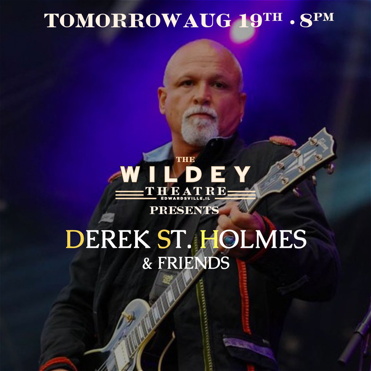 TONIGHT the legendary Derek St. Holmes takes the statge at the historic Wildey Theatre. Grab your tickets and we hope to see you soon!