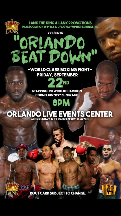 LANKTHEKING's tweet photo. @LANKTHEKING is Back!!! @LankPromotions September 22 Orando, Fl @K9boxing @K9BGP https://t.co/zF9FBHcbA1