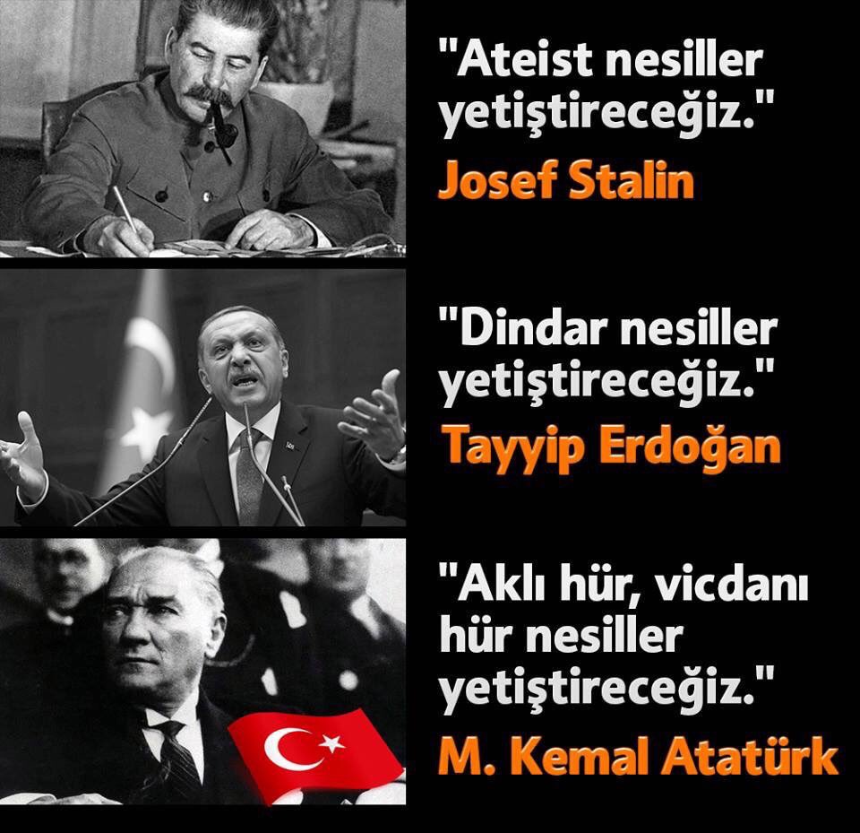 Millî ve lâik öğretim akılcı, gerçekçi, deneyimci bir öze dayanmalı ve din etkisinden tamamen arınmış olmalıdır.
#HepimizİçinLaikEğitim