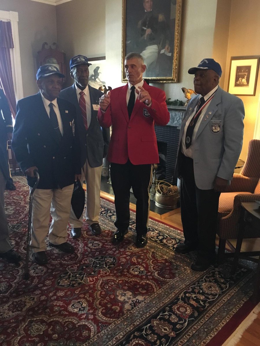 cafredtail's tweet photo. MT @LTGWest: More pics from #DavisBarracks dedication. I met two original #TuskegeeAirmen https://t.co/9OWjZij4g6