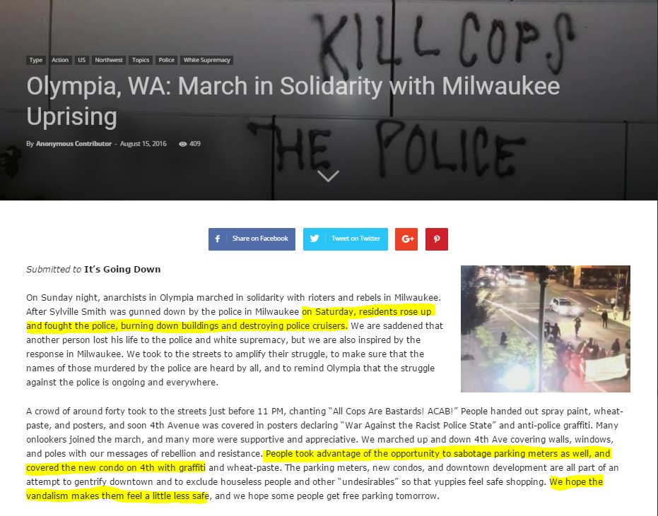 FarLeftWatch's tweet photo. Why is @CNN claiming #Antifa seeks peace when there is example after example of them promoting armed resistance and saying to "Kill Cops"? https://t.co/DfSmP2RBcx