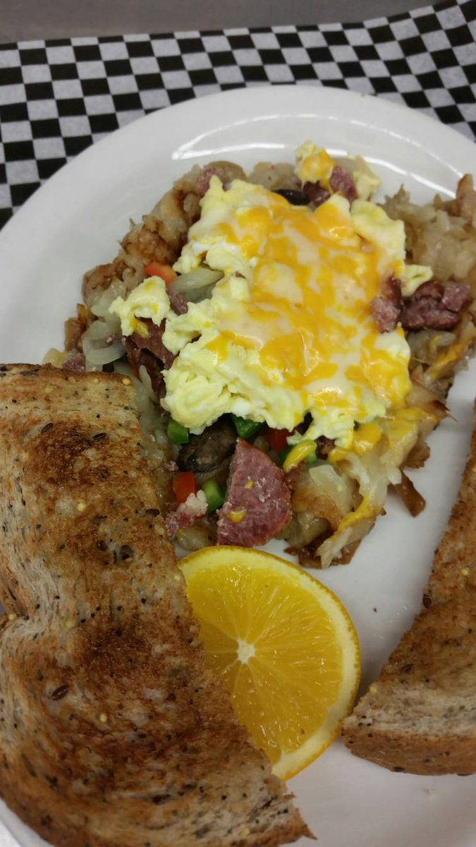 PEACH WAFFLES are here! Also, Breakfast Scrambler special! #OHBAYO