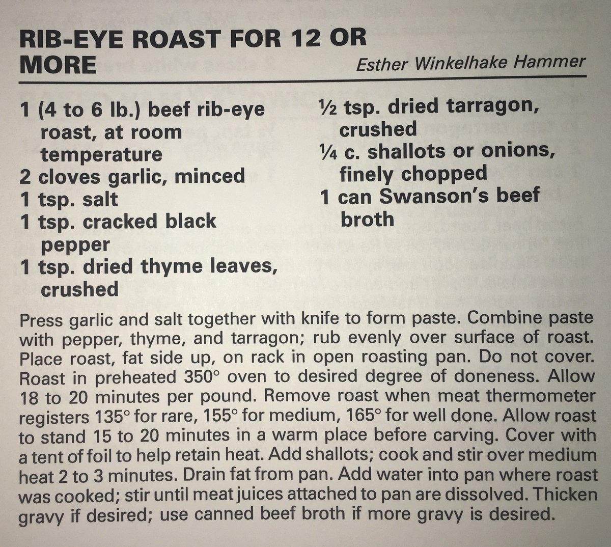 OldDavieSchool's tweet photo. Hosting a large dinner party? Esther Winkelhake Hammerโs Rib-Eye Roast will be sure to be a hit. #GenerationsOfTaste #recipeoftheweek https://t.co/QIo2RRkz8K