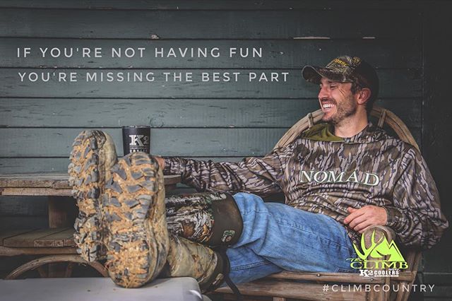 K2Coolers's tweet photo. If you're not having fun, you're missing the best part! #K2Lifestyle #climbcountry #mossyoak #ELEMENT18 #K2Coolers #deercamp pc: The Climb https://t.co/DqSigW1HwM