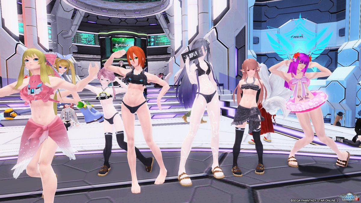 ミヅキ On Twitter 水着に着替えて後半戦 ٩ W ۶٩ W ۶٩ W ۶ 男の娘ビキニコーデもいろんなぱてぃーんがでてきたなあ Pso2全ship男の娘集会 Https T Co K2sjlb0ltl Twitter